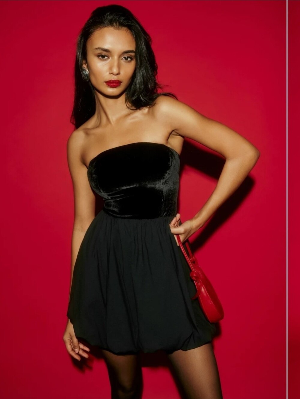 New Reformation St Louis Velvet Strapless Dress Sz 2
